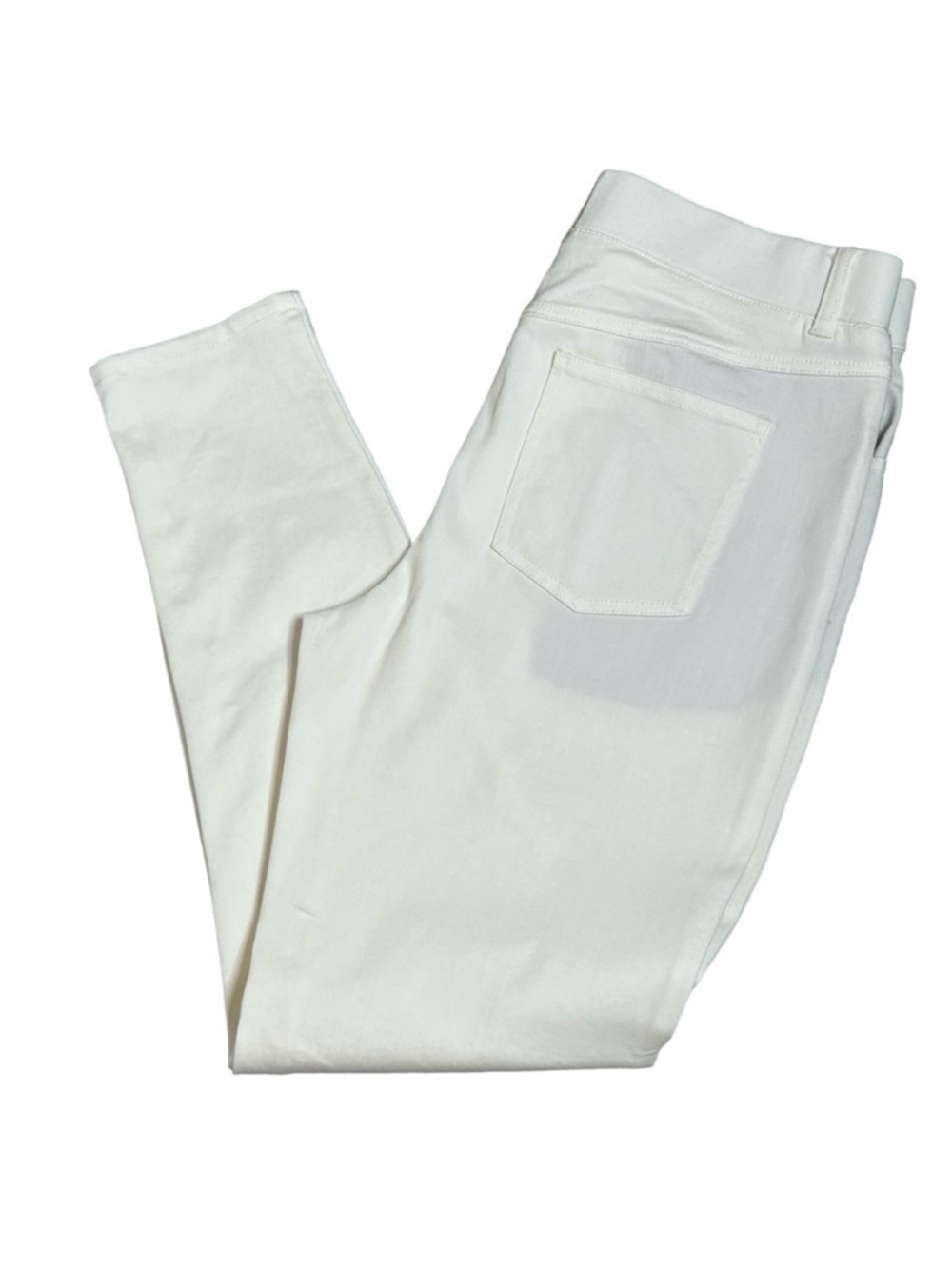 BETABRAND White denim jeans Pull on Skinny leg 4 pocket Stretchy Size Large